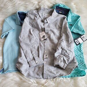 DKNY/Cactus Boys Gray/Blue Fashion Shirt Bundle SZ 10